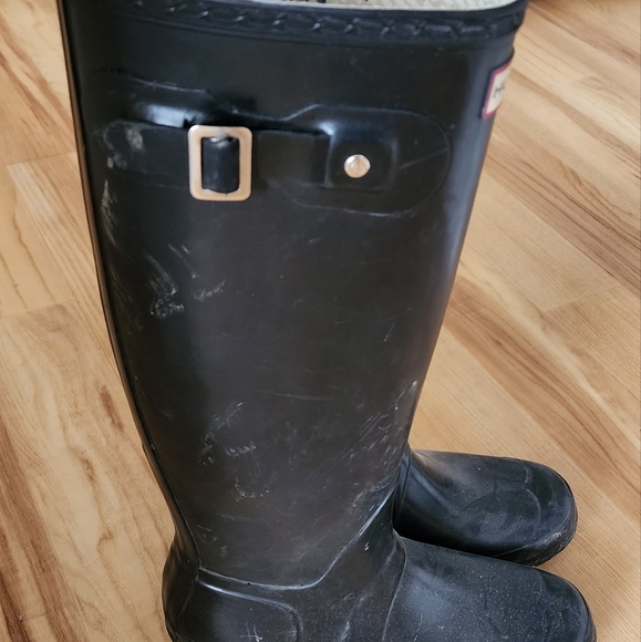 Hunter Original Tall Glossy black rain boots size 7 - Picture 3 of 5